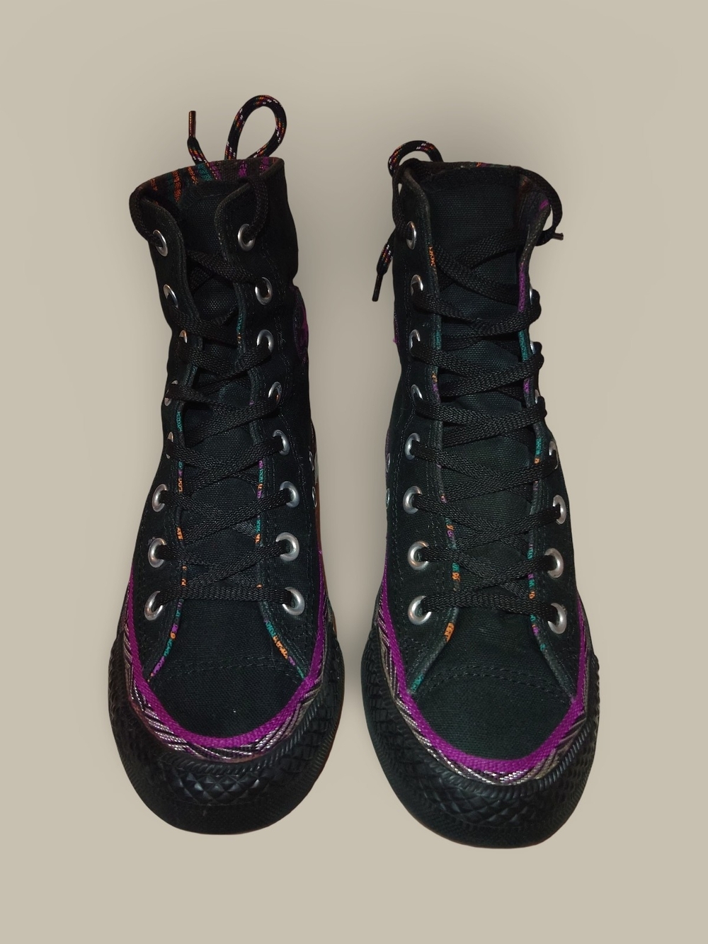 Women's Converse Chuck Taylors Black And Purple Size 6 - Picture 4 of 6
